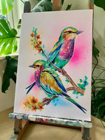 A3 Indian Roller Paint Sketch #1