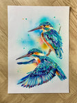 A3 Kingfisher Paint Sketch #3