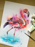 A3 Flamingo Paint Sketch #1