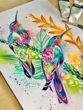 A3 Hummingbird Paint Sketch #1