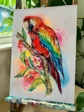 A3 Scarlet Macaw Paint Sketch #1